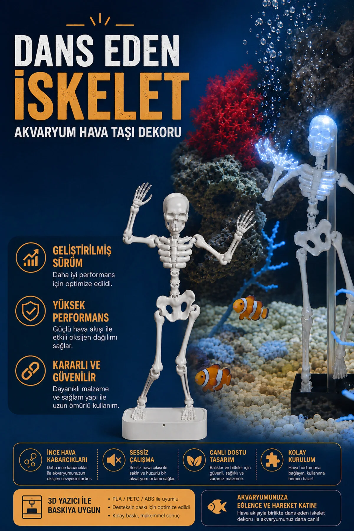 Dans Eden İskelet – Akvaryum Hava Taşı