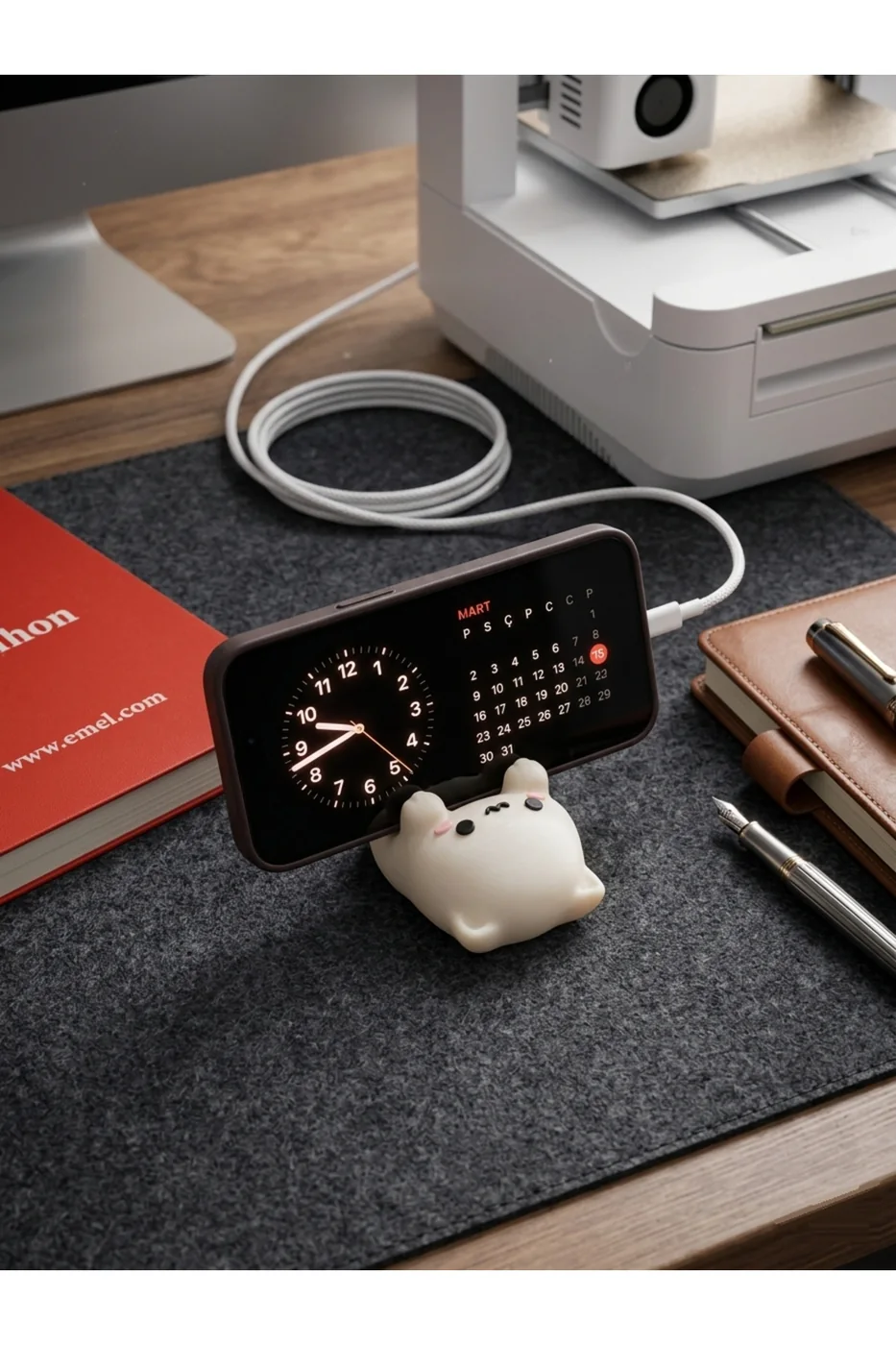 Kedi Figürlü Telefon Standı