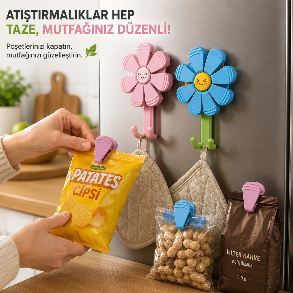 Manyetik Çiçek Poşet Klipsi